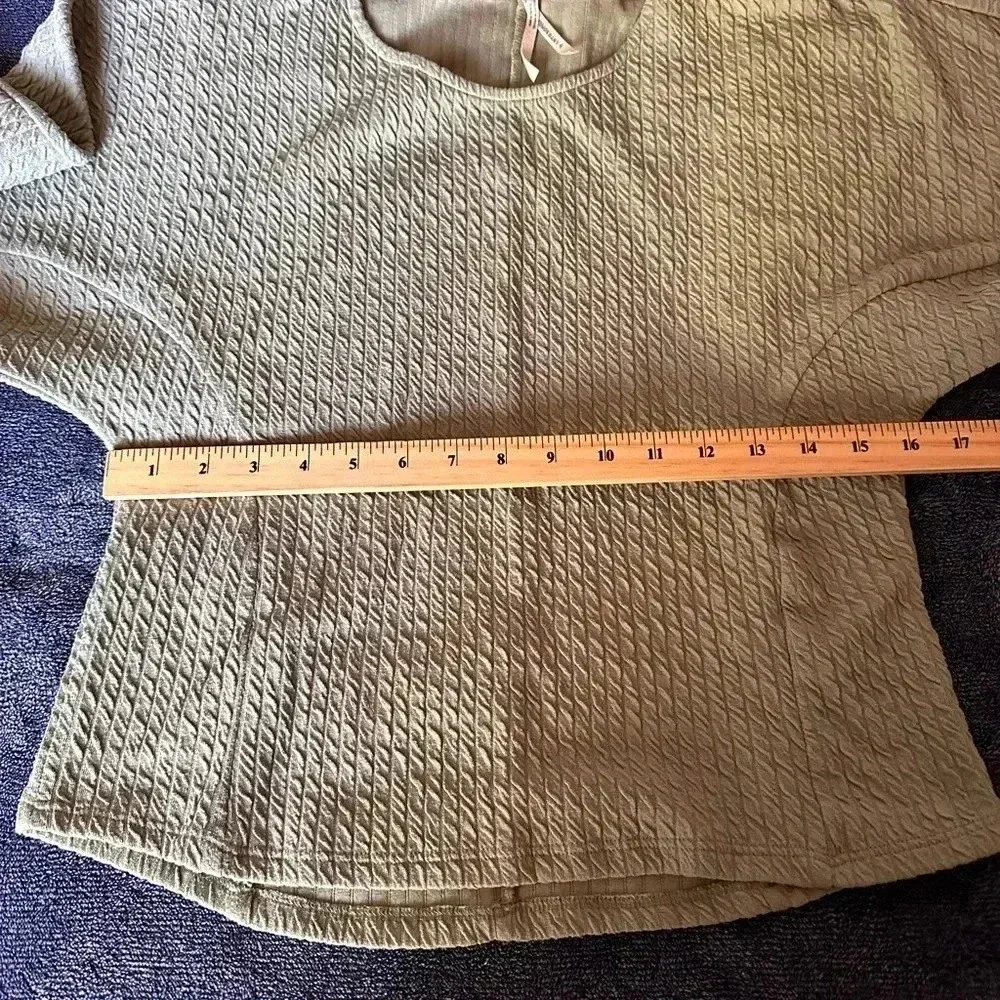 Anthropologie Sage Green Oversized Blouse Arya Textured Top size XS